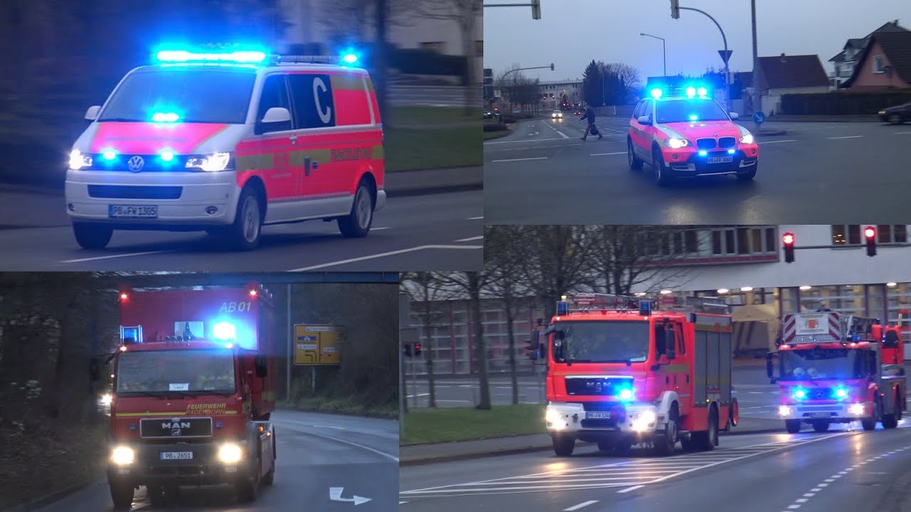 [Neuer ELW C-Dienst] Löschzug, WLF AB-A, KdoW A-Dienst & 2x HLF der Feuerwehr Paderborn