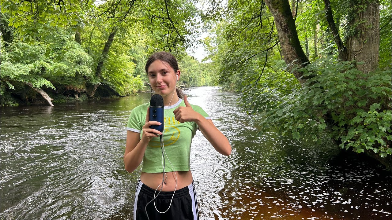 ASMR at a river pt5 ( it started raining )