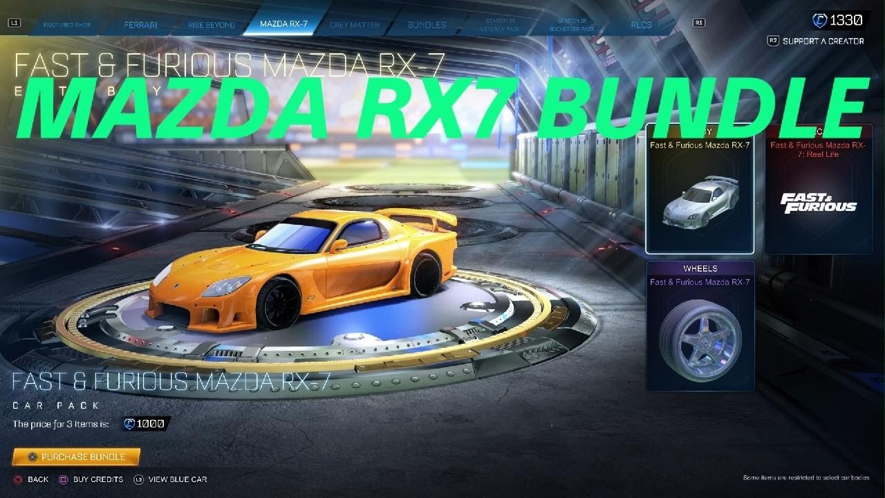 Rocket League MAZDA RX7 BUNDLE (june 2025)