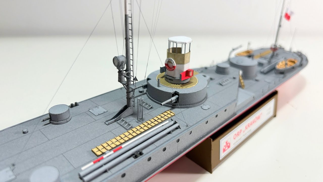 Polish river monitor ORP Kraków - paper model 1:100