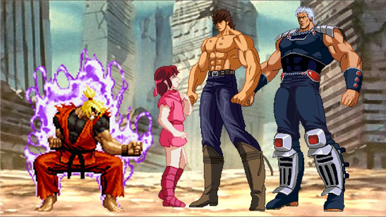 Dragon Ken VS Kenshiro & Raoh - OP Mugen Chars! #mugen #ikemengo #extras