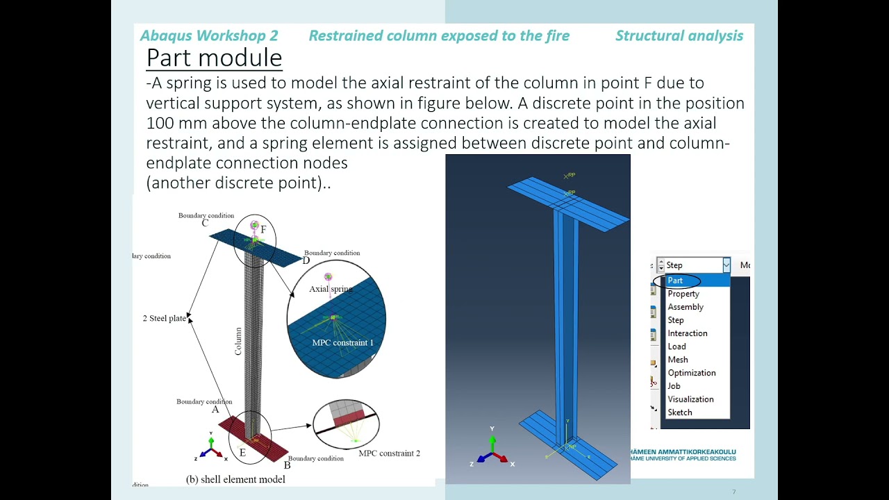 Structural response analysis of restrained column exposed to fire using shell element