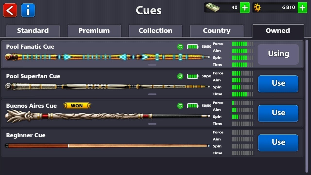 Pool Fanatic cue + 40 cash | ACCOUNT FOR SALE|