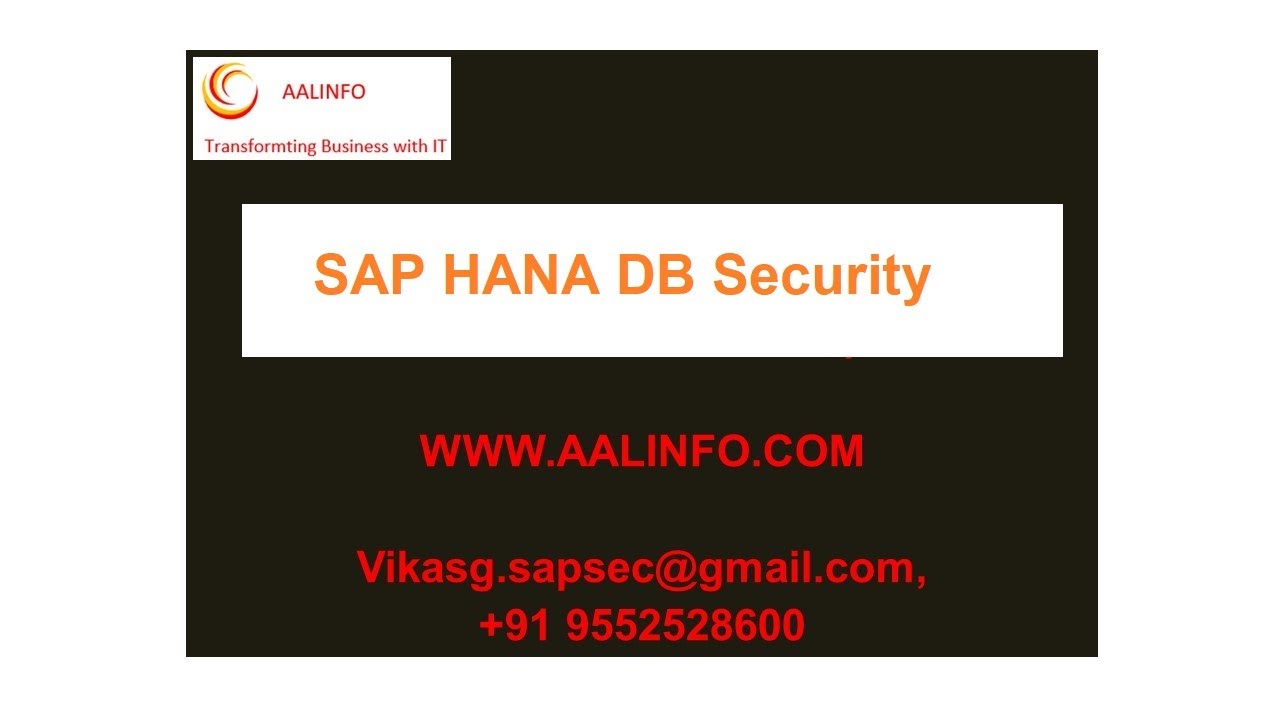 SAP HANA DB Security