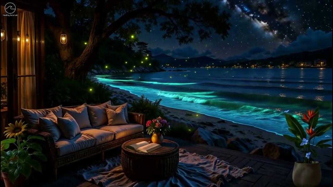 Lanterns by the Sea ✨ Magical Night Beach Atmosphere