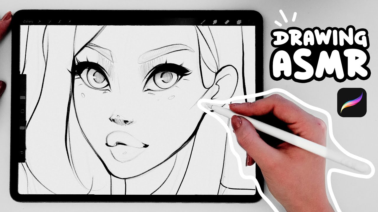 SATISFYING sketching process + ASMR scratching sounds