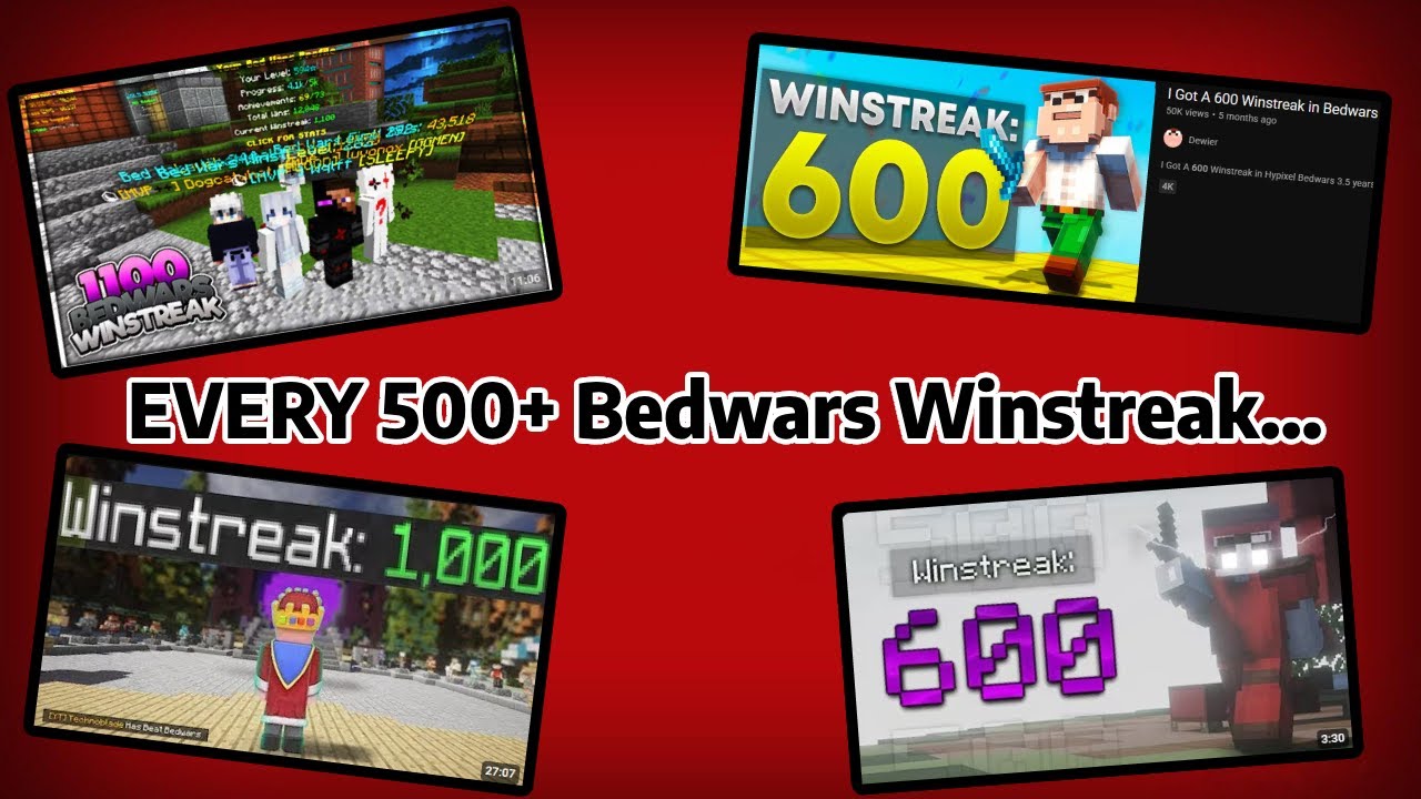 EVERY 500+ Winstreak In Hypixel Bedwars...
