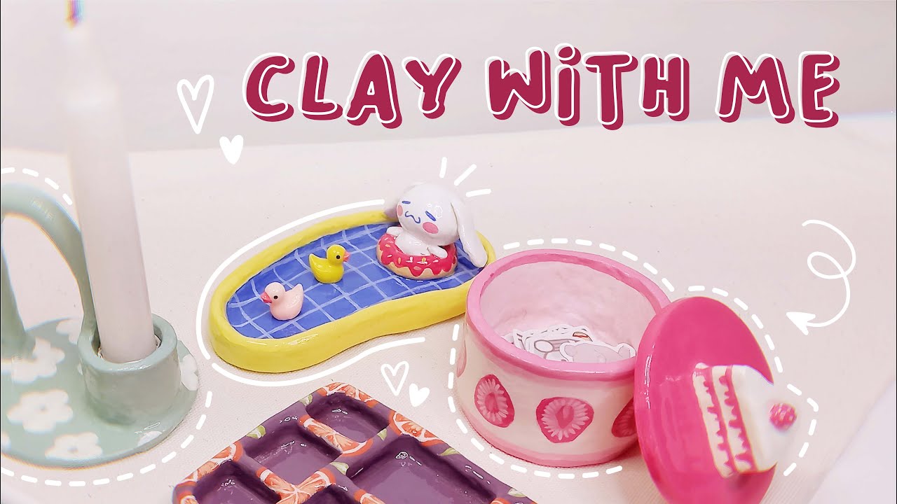Phủ bóng đất sét bằng Resin UV || Mình đã gặp sự cố 😱 || 🎀 Clay with me 🎀