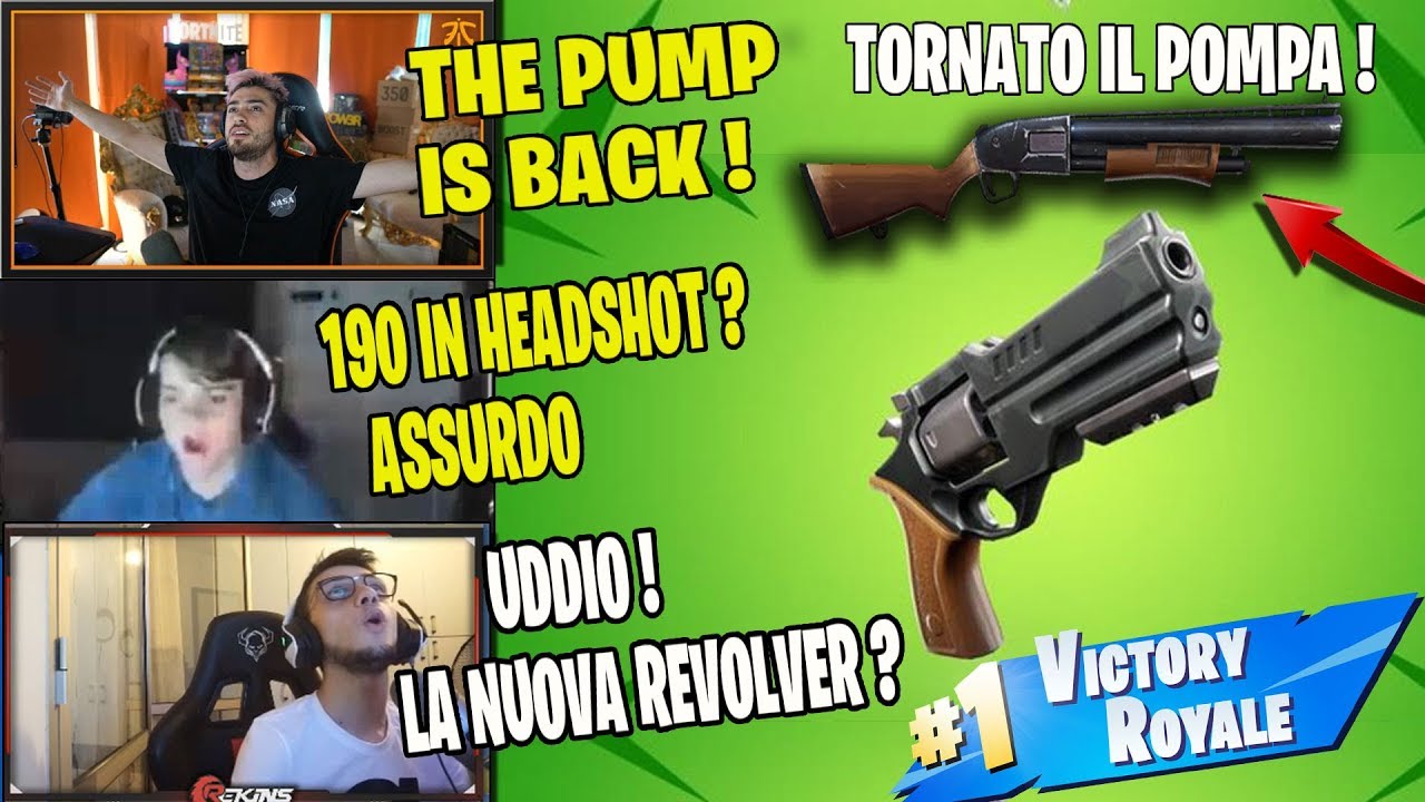 🔥 STREAMERS PROVANO LA NUOVA REVOLVER E REAGISCONO AL RITORNO DEL POMPA SU FORTNITE