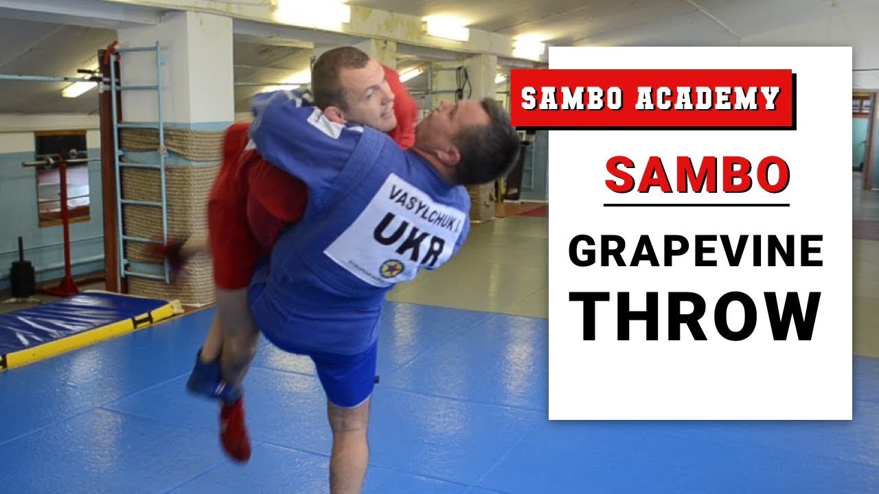 Sambo. Grapevine throw (obviv) with kurtka and without.