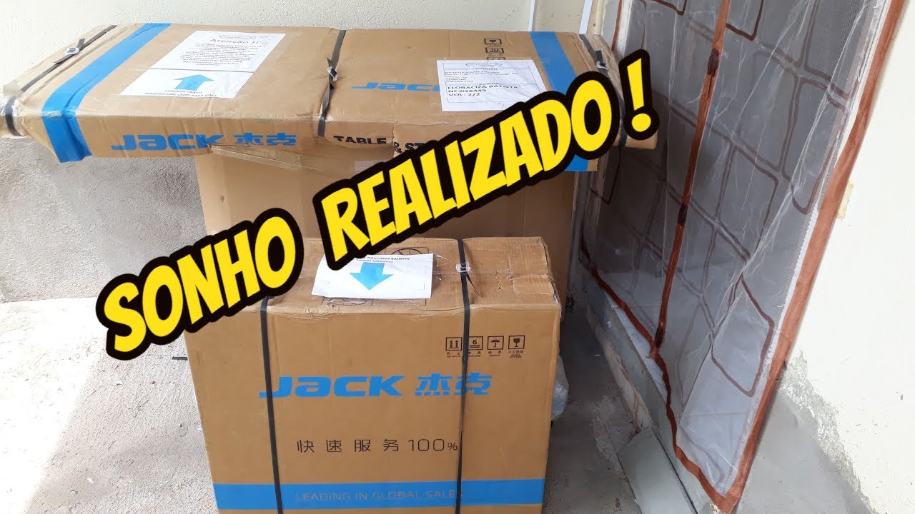 RECEBENDO MINHA MAQUINA RETA INDUSTRIAL JACK F4