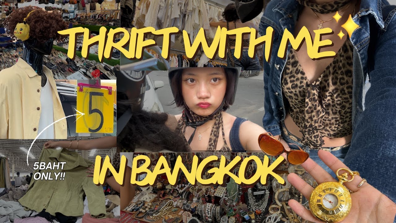 Go thrifting with me to the biggest second hand market in Thailand✨ + Shopping haul at the end💋