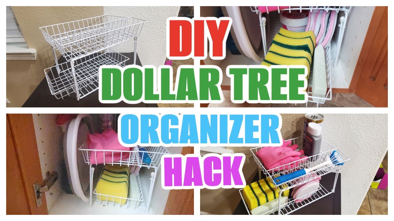 DIY DOLLAR TREE ORGANIZER HACK || MULTIPURPOSE PULL-OUT TRAY || HOME KITCHEN BATHROOM ORGANIZER