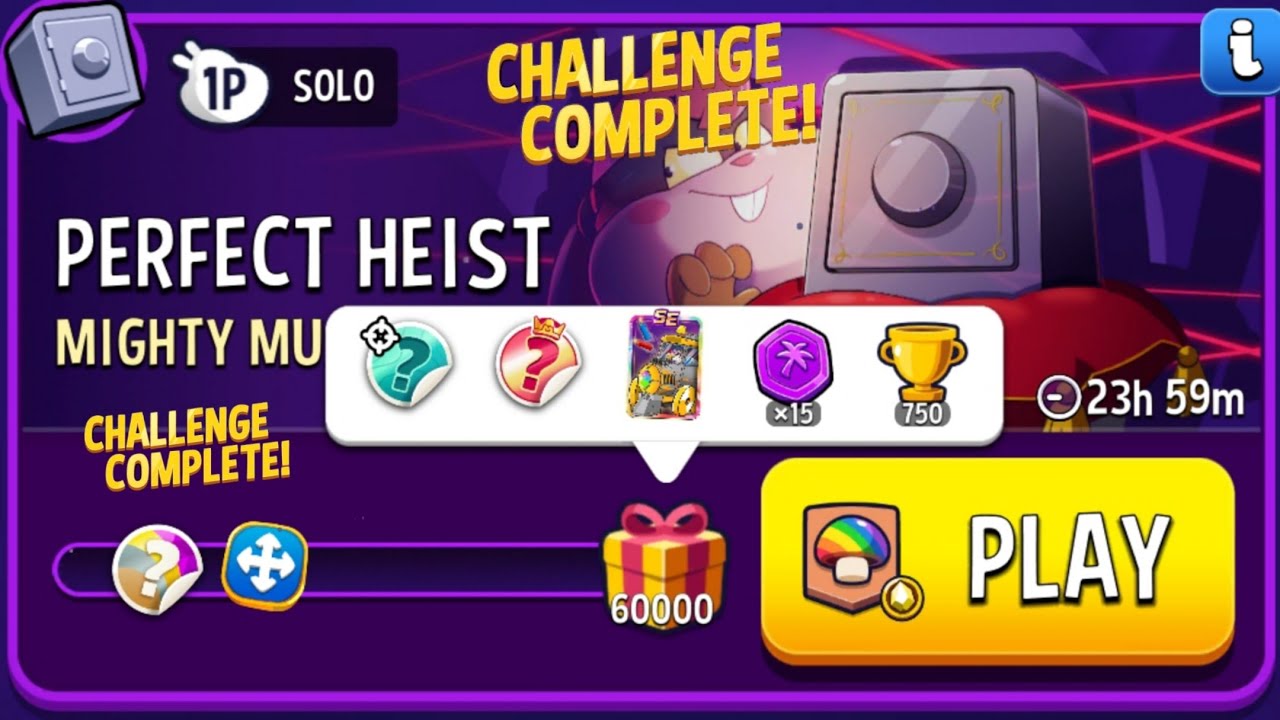 Mighty Mushroom Color Crystals Perfect Heist Solo Challenge / Match Masters Solo Challenge Today