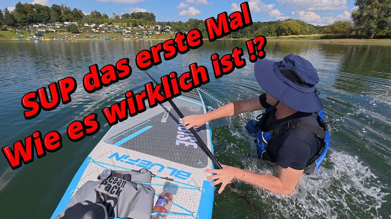 SUP Tour mit BLUEFIN Cruise 10'8  auf Talsperre Pöhl / Das erste Mal / Anfänger Stürze ohne Ende