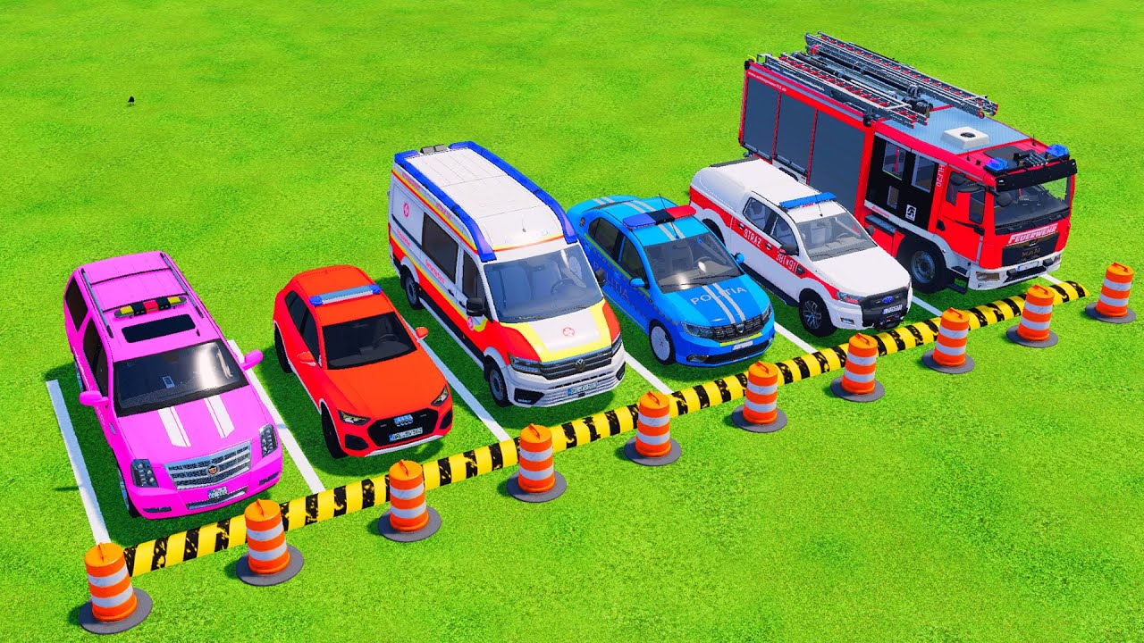 Garage with Colors - ALL MIXER TRUCK WITH FLATBED TRAILER TRUCK, MACK, RENAULT, KAMAZ, GMC, MAN