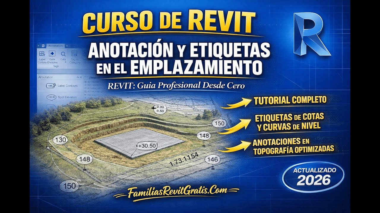 📐 Cómo ACOTAR y ETIQUETAR el Plano de Emplazamiento (Cotas y Coordenadas) | Curso de Revit