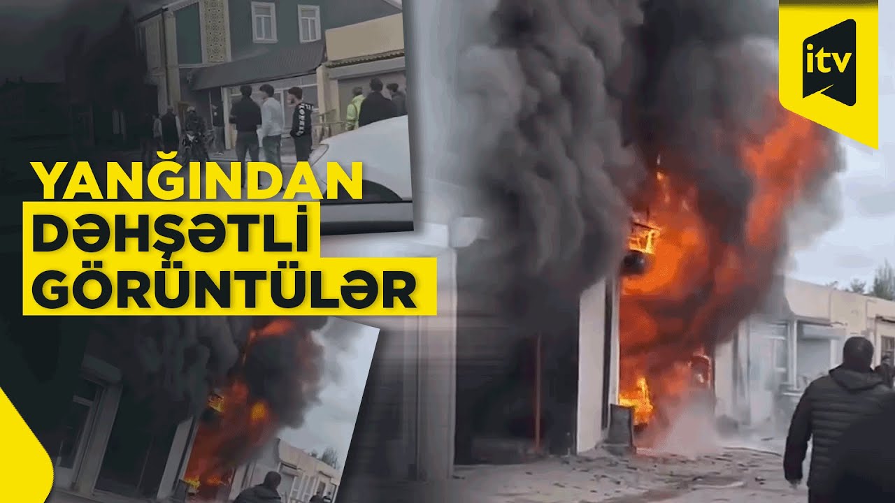 Zabratda avtomobil təmiri sexində güclü yanğın