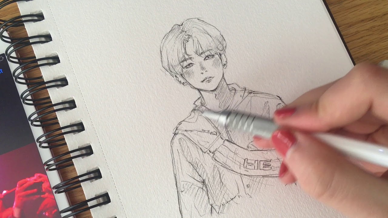 sketching suga from shadow and talking about sketching as i sketch