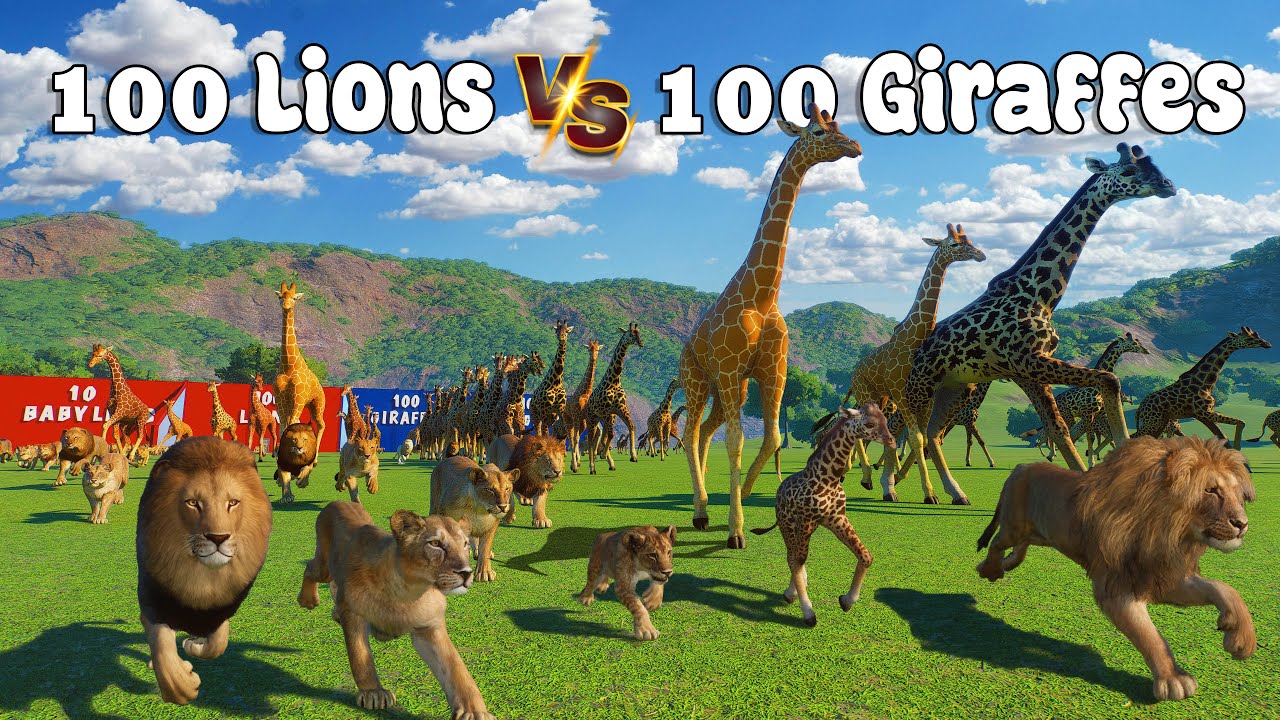 100 Animals VS 100 Animals in Planet Zoo All Episodes, Included Elephant, Giraffe Live Stream #51