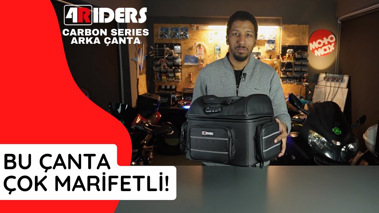 Motomax X Motorcu Muhabbeti - 4Riders Carbon Series Arka Çanta - motomax.com.tr
