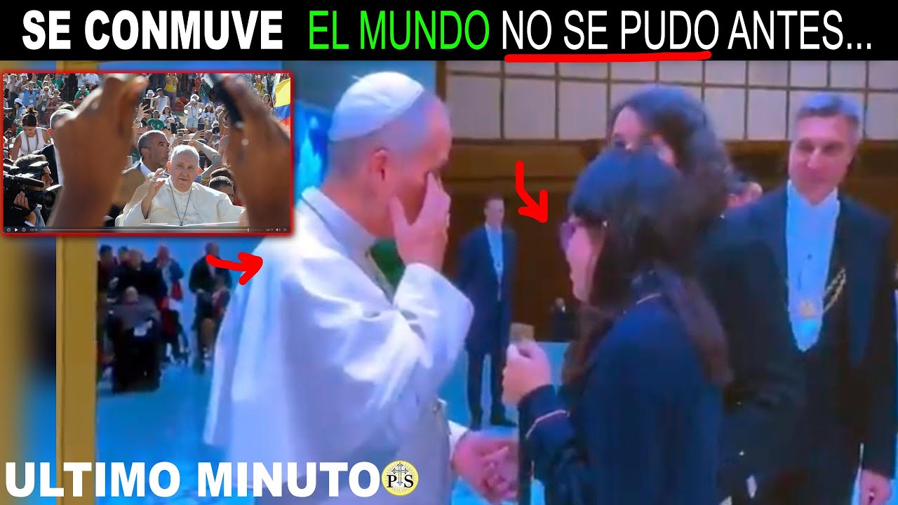 IMPACTANTE MOMENTO JOVEN CIEGA LE PIDE AL PAPA...  LA REACCIÓN DE AMBOS