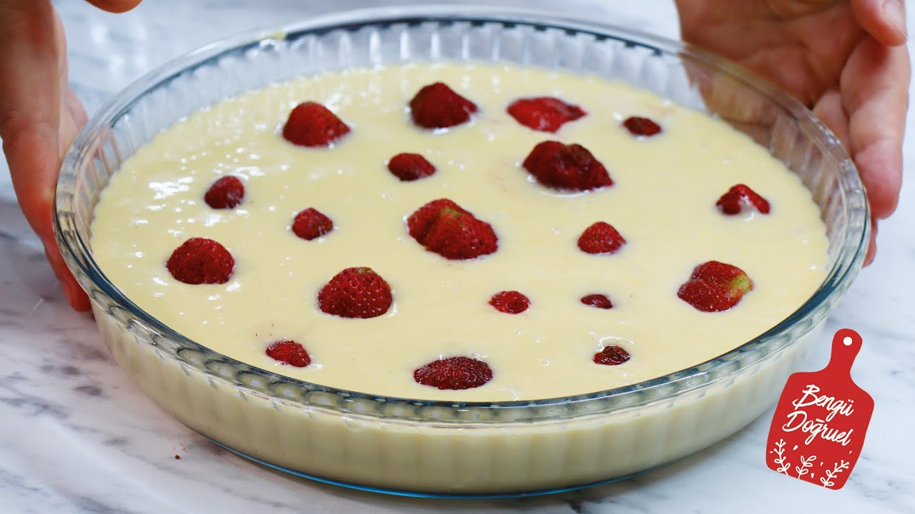 NEFİS ÇİLEKLİ KEK TARİFİ 🍓PAMUK GİBİ YUMUŞACIK YAZ KEKİ (Kolay Kek Tarifi)