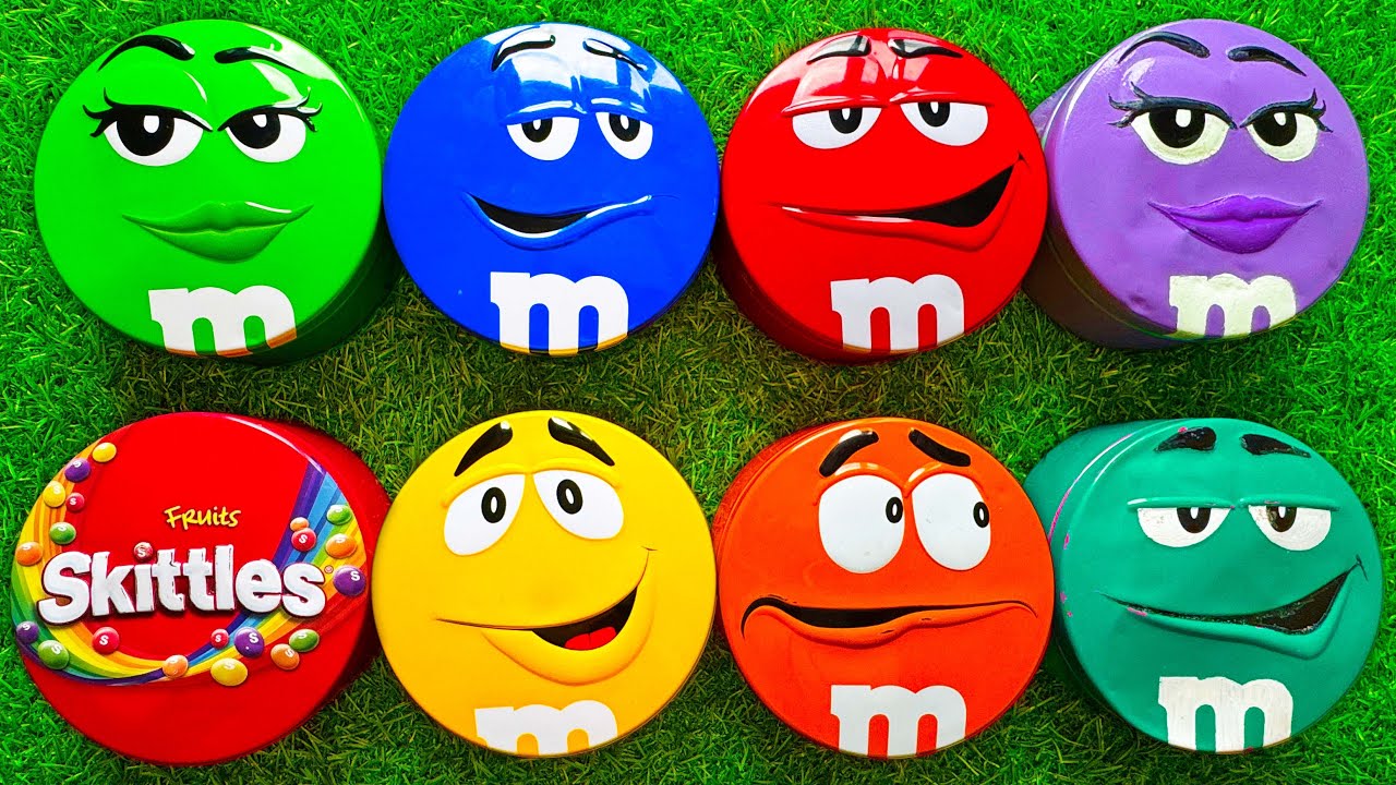 6 Minutes Satisfying with ASMR Unpacking 8 Brilliant Tins with Delicious Skittles & M&M'S Candy ASMR