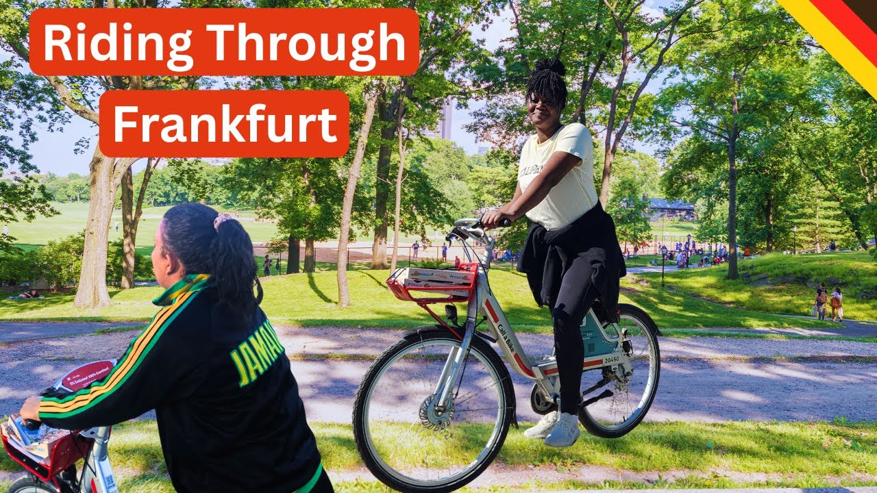 Learning how to RIDE a BIKE in Frankfurt, Germany | My Jamaican Bestie Visits Me in Germany