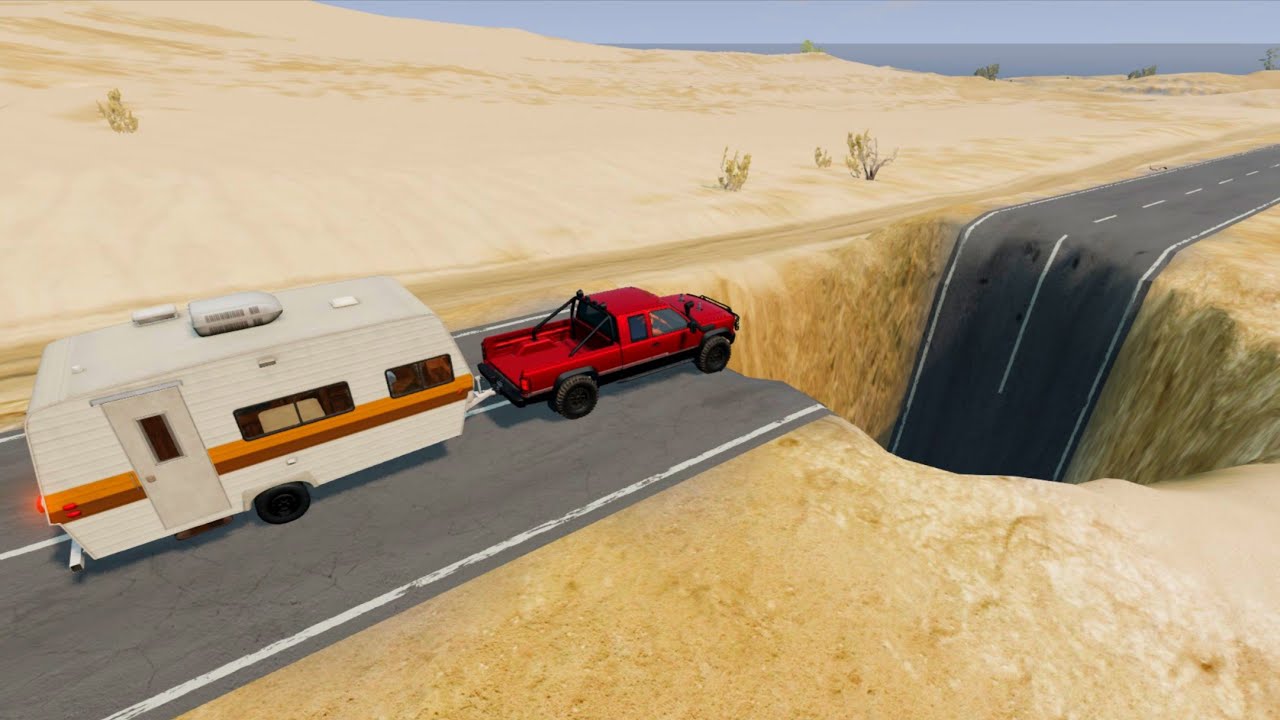 Mobil vs Giant Pit #1 - BeamNG Drive