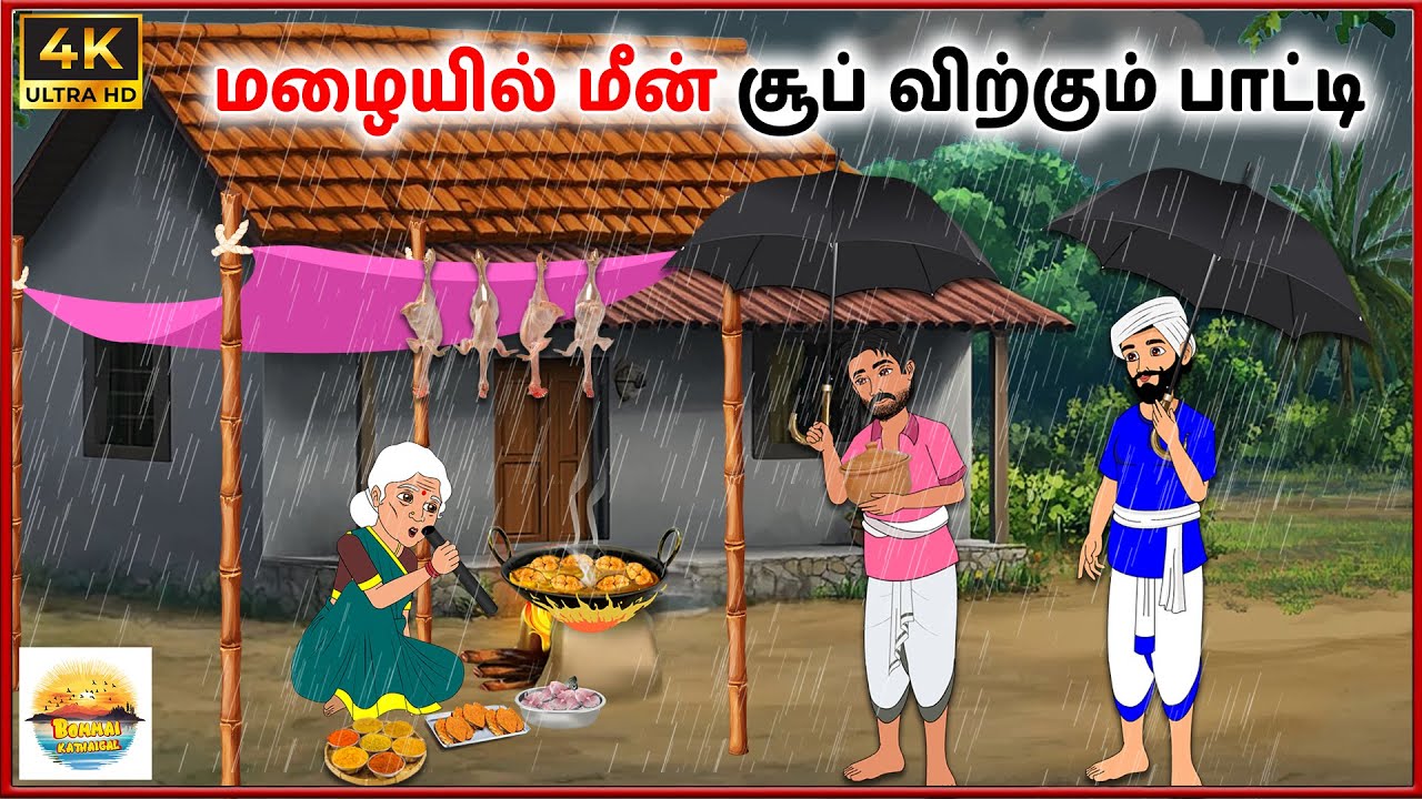 மழையில் மீன் சூப் விற்கும் பாட்டி - Tamil moral stories - Tamil Kathai - Bommai Kathaigal