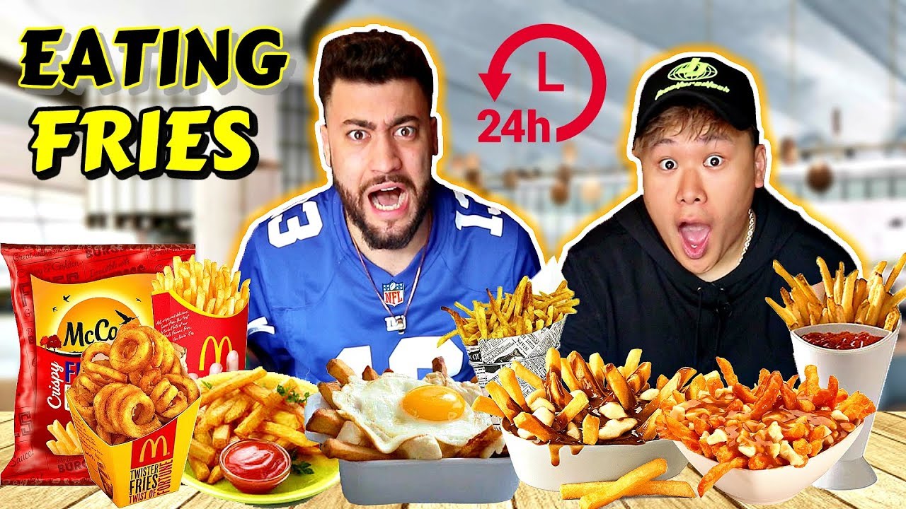 I ONLY ATE FRENCH FRIES FOR 24 HOURS! (IMPOSSIBLE FOOD CHALLENGE, NEVER AGAIN)