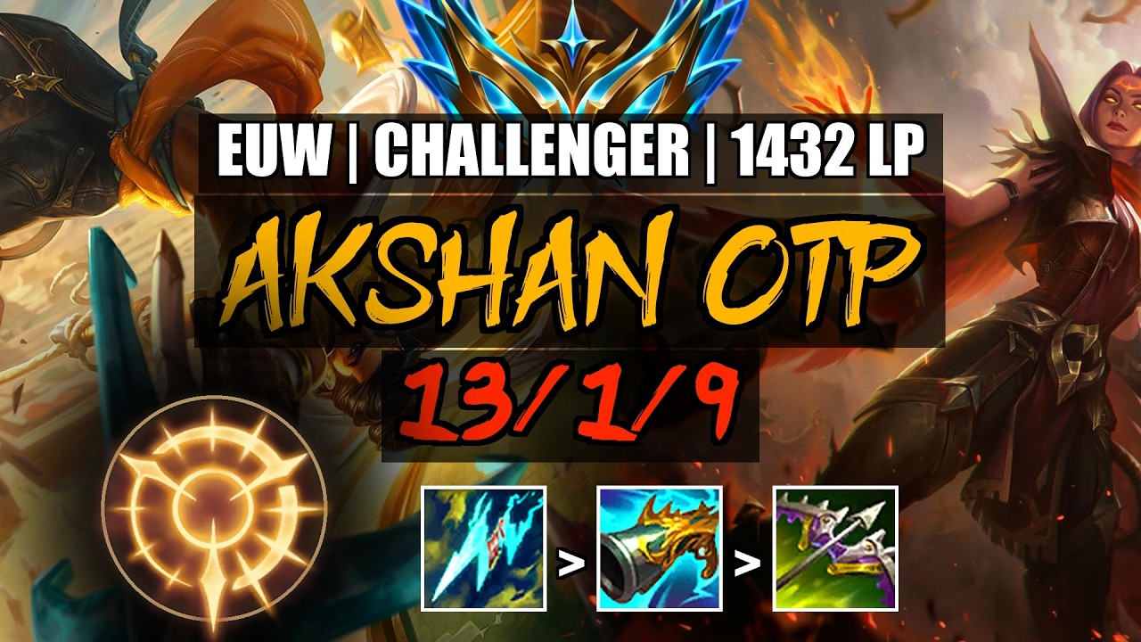Akshan OTP vs Irelia Mid 13/1/9 ⚡ QUADRA | EUW Challenger 1432LP