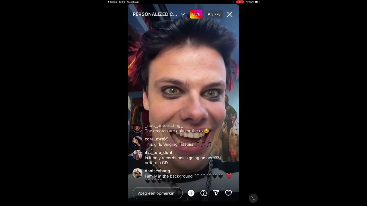 YUNGBLUD instagram Live: personalising vinyls🖤 31.08.2022 || Yungblud videos