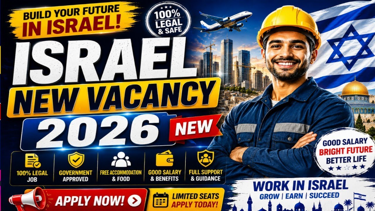 Israel New Vacancy 2026 | Israel Jobs for Indians | Latest Israel Recruitment 2026 | Work Visa Jobs
