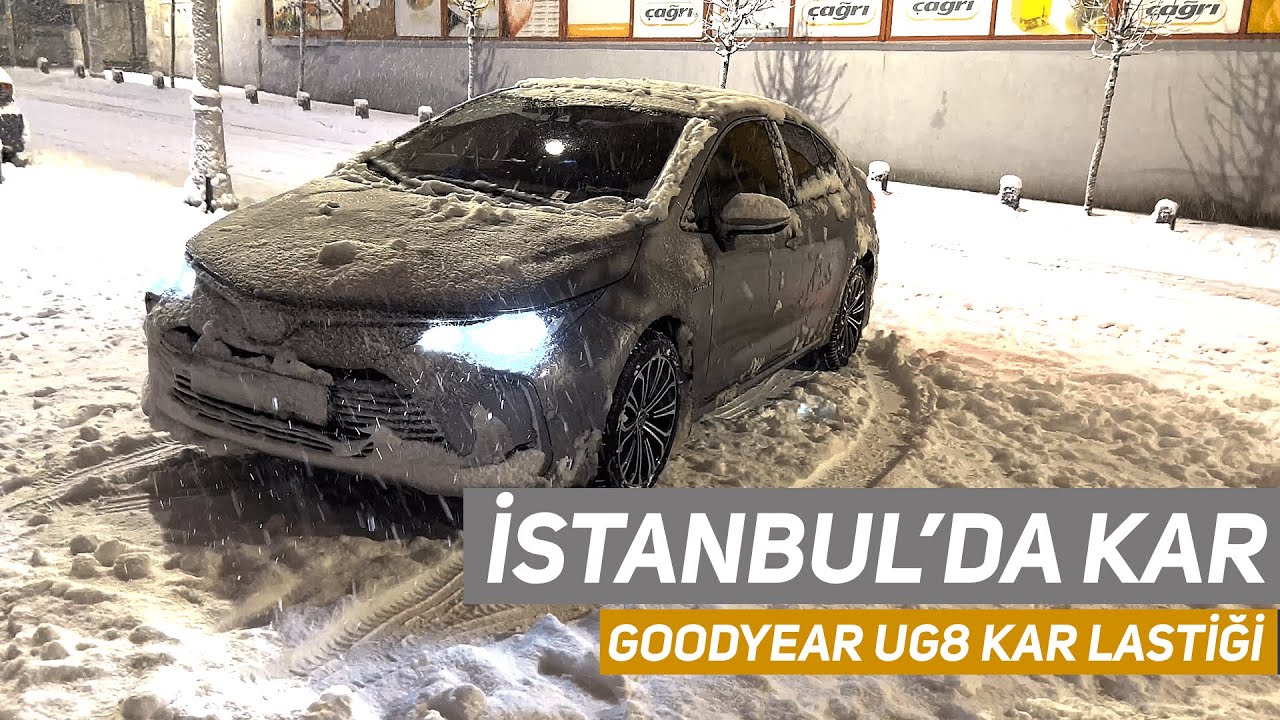İSTANBUL'DA ANİ HIZLI KAR FIRTINASI - (KAR LASTİĞİ Goodyear Ug8)