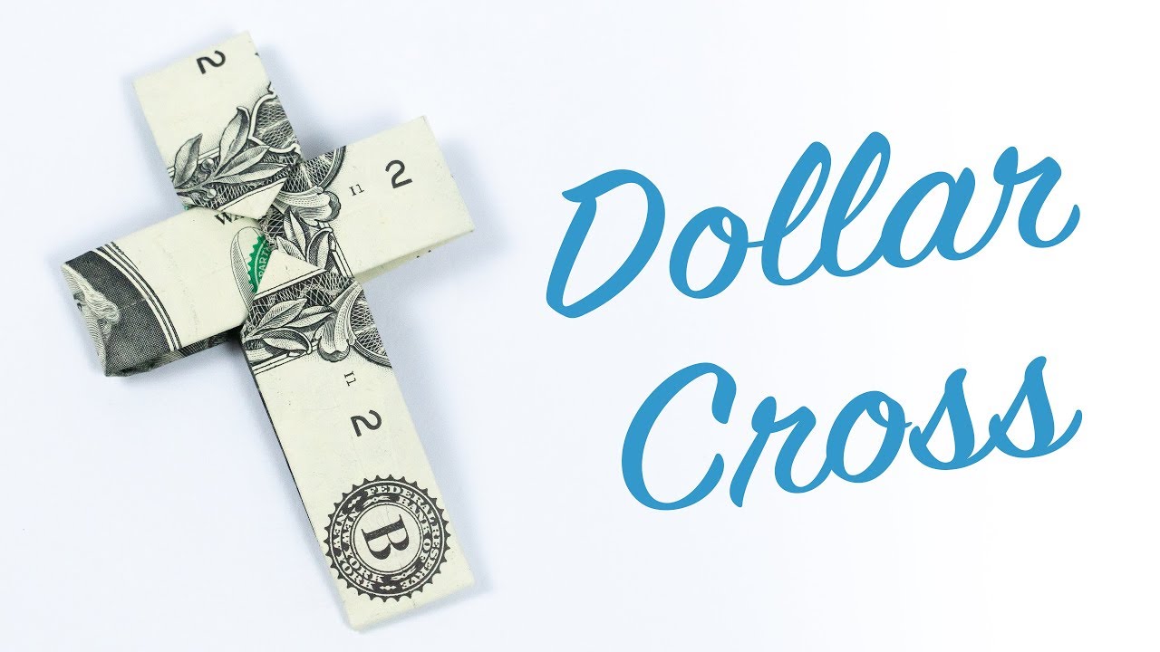 Dollar origami cross ✝️ Money origami CROSS making tutorial