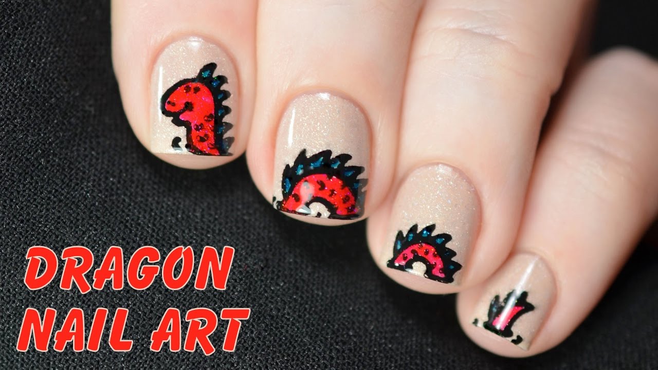 Dragon Nail Art Tutorial - Маникюр с драконом