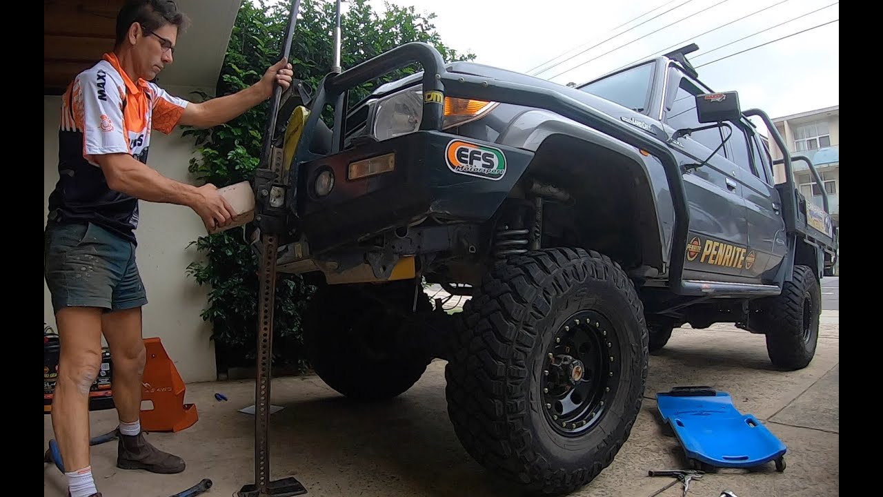 Как заменить пружину передних амортизаторов 2 и 3 дюйма на Toyota Land Cruiser vdj79 78 76 серии EFS
