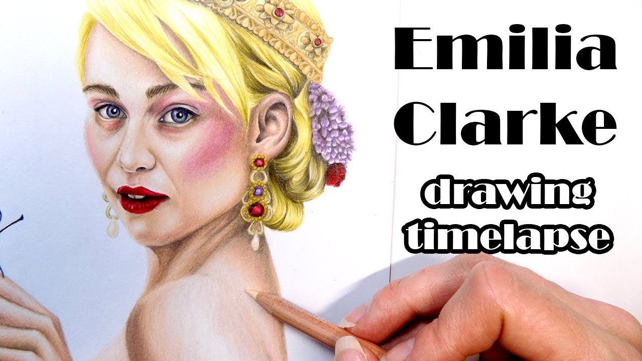 Colored pencil drawing timelapse - Emilia Clarke