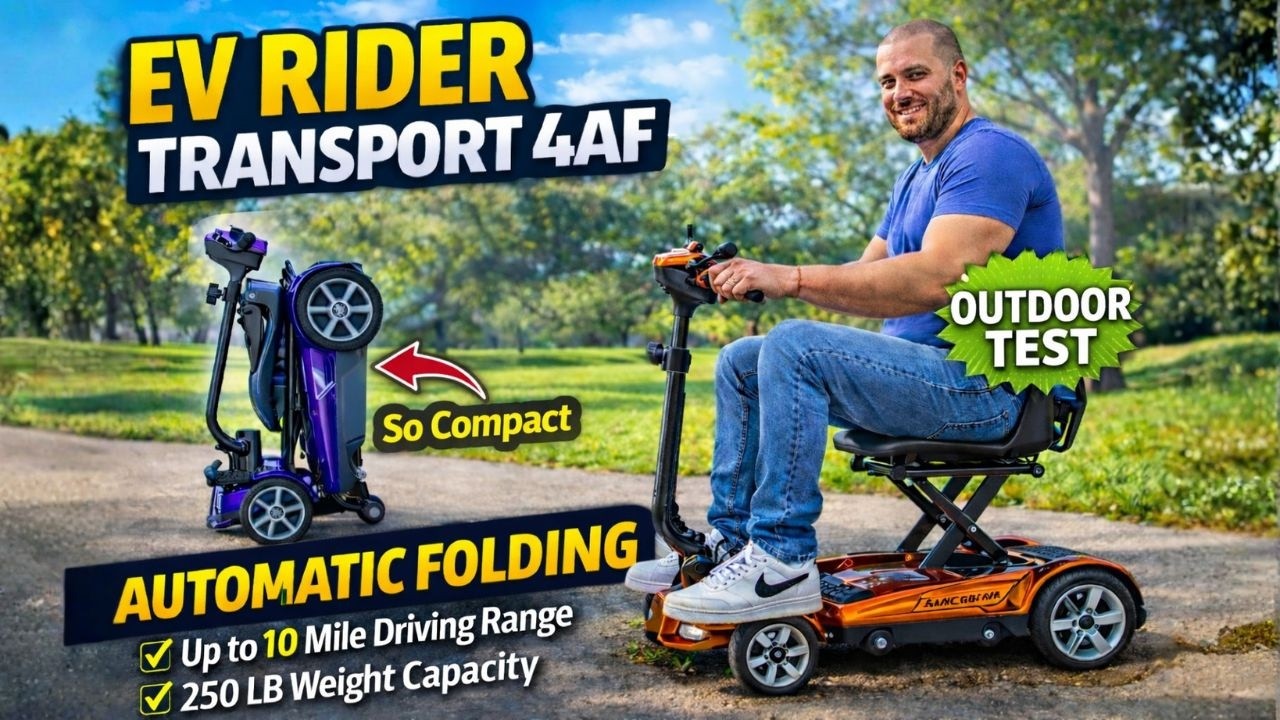 Складной самокат с автоматическим складыванием?! Тест-драйв EV Rider Transport 4AF для использова...
