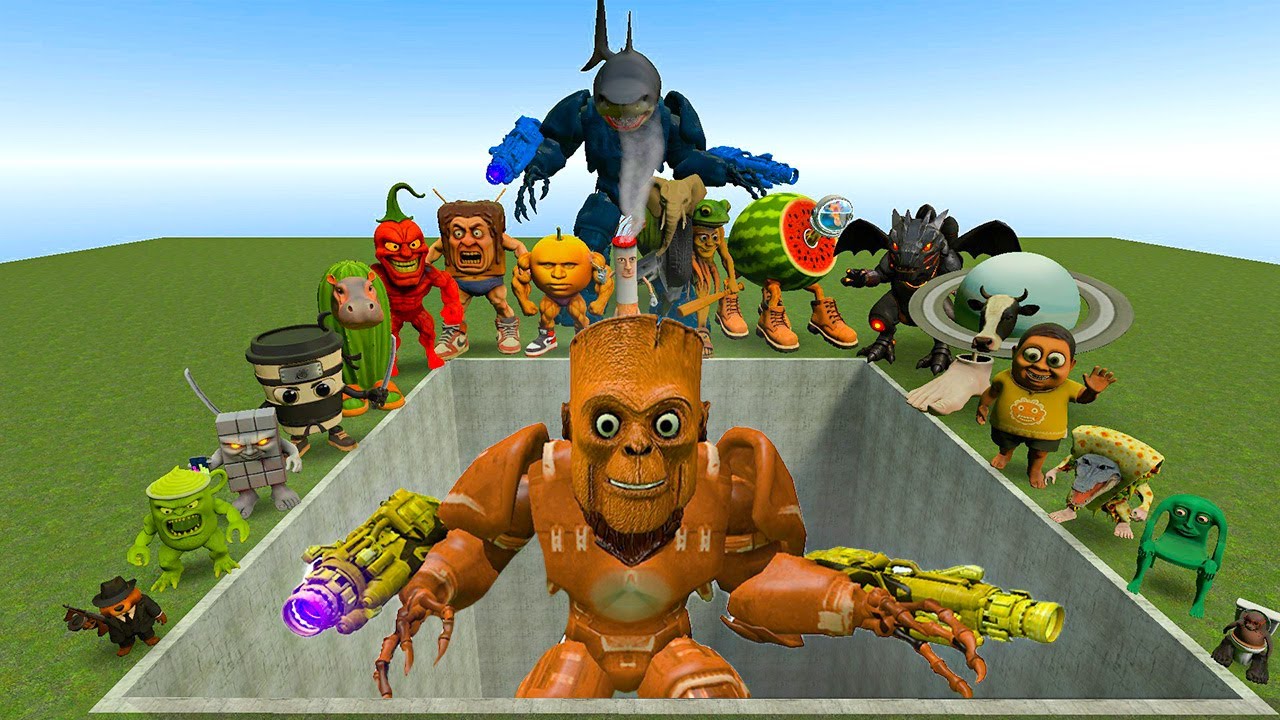 ALL NEW ITALIAN AI BRAINROT MEMES VS THE GIANT PIT WITH TungTungSahur MECHA TITAN! - Garry's Mod