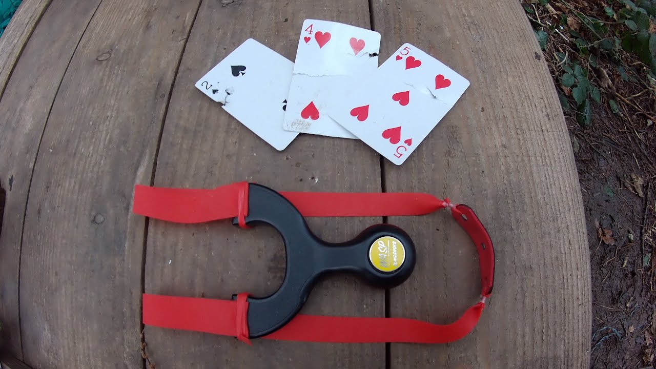 WASP Stinger Slingshot, Playing Card Practice