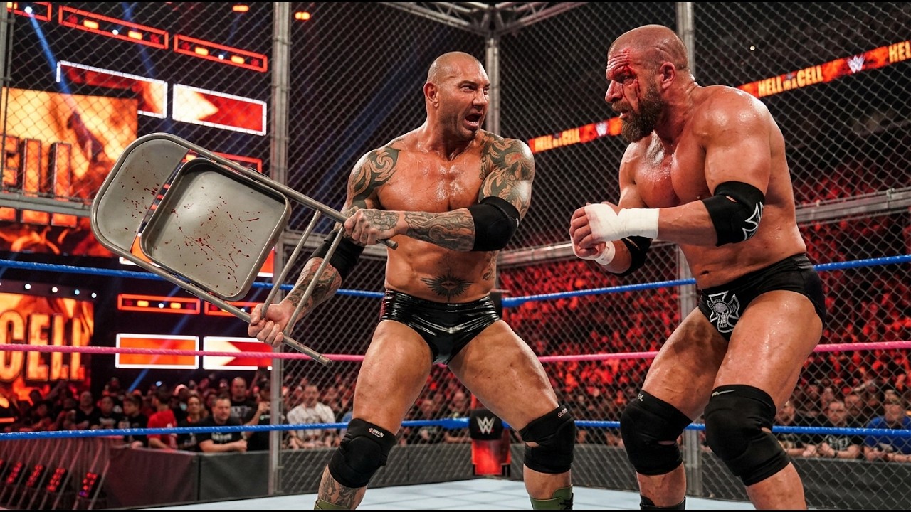 Batista Betrays Triple H! Brutal Chair Shot at Hell in a Cell! 🔥