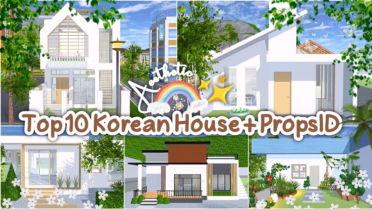 Top 10 Korean House + PropsID✨🌸 Aesthetic : Sakura School Simulator