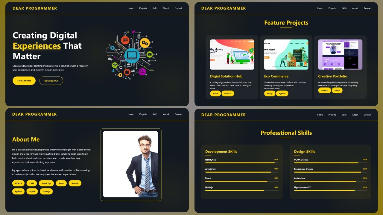 Responsive Portfolio Website Using Only HTML & CSS