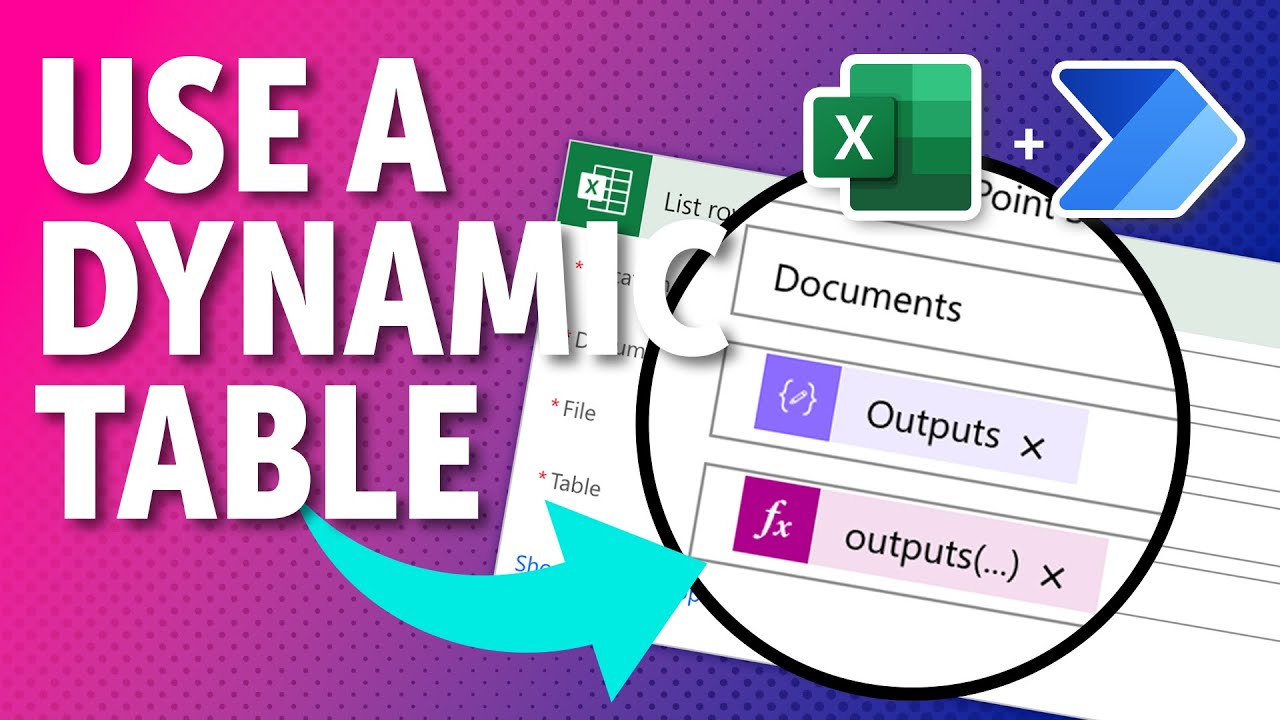 How to DYNAMICALLY Select a Table in the List Rows Present in a Table Power Automate Action