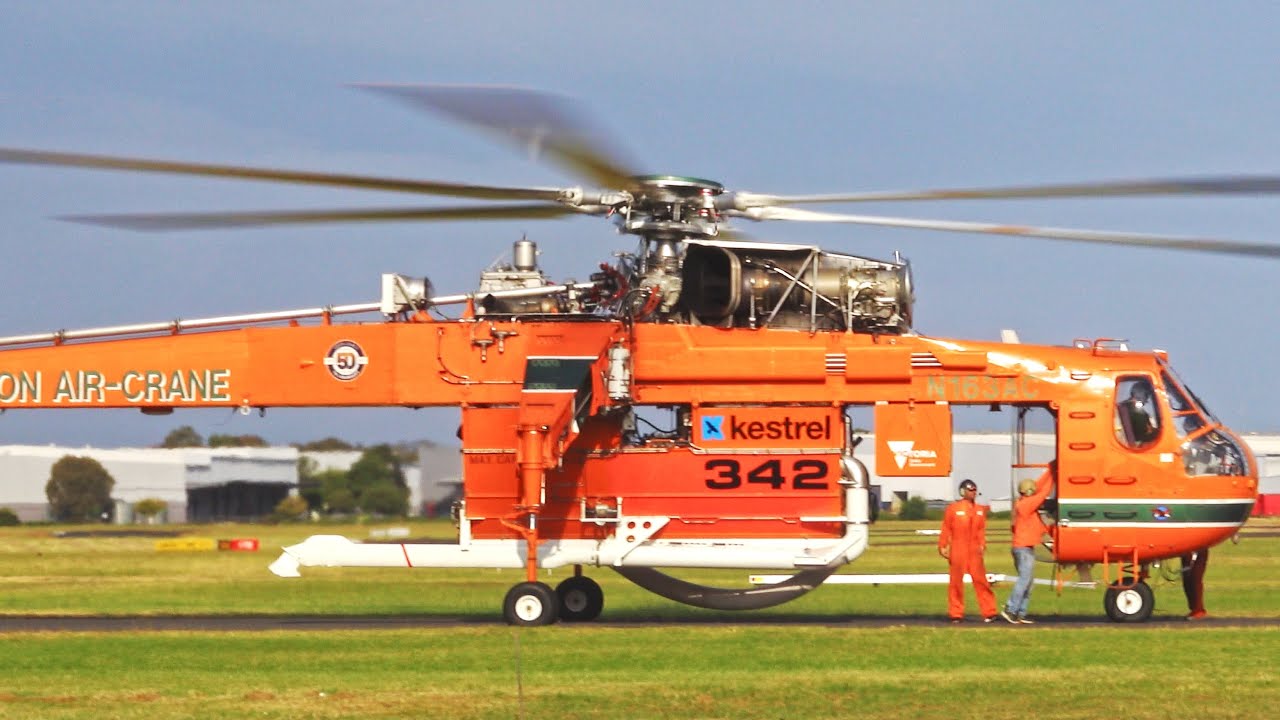 Erickson S-64F AirCrane Scramble in Response to Wildfire - N163AC 'Bubba'