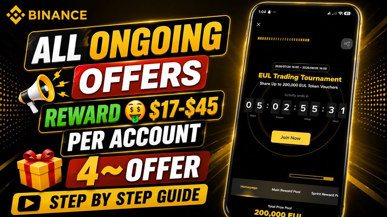 🎁 Binance All Ongoing Offers || Per Account $17-$45 🤑 || Binance New Offer Today || Full Guide ✅