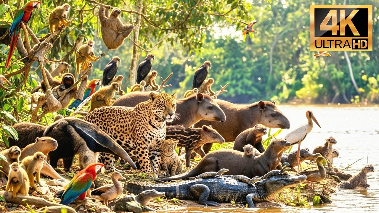 Relaxing Walk In The Amazon: Baby Jaguars, Otters & Monkeys (Tender Mother Moments)